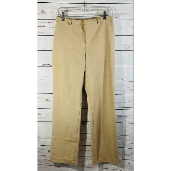 Gap Dress Pants Womens Sz 4 x 30 Tan Pinstripe Career Straight Leg Flat Spring - Picture 1 of 8